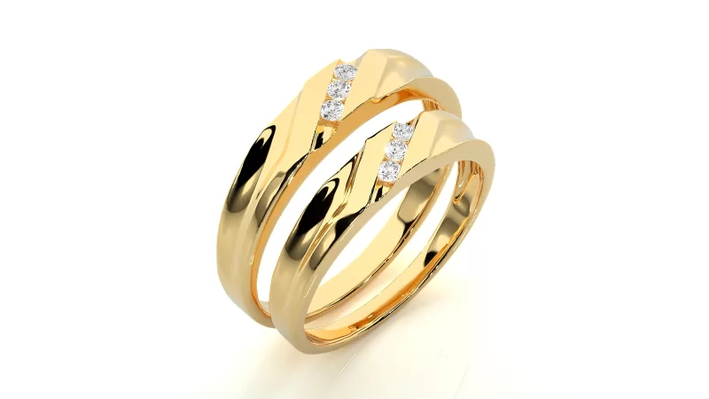 Verighete Couple Sumptuous Design Aur 18k Natural Diamonds - Cuenca