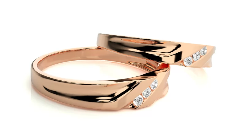 Verighete Couple Sumptuous Design Aur 18k Natural Diamonds - Cuenca