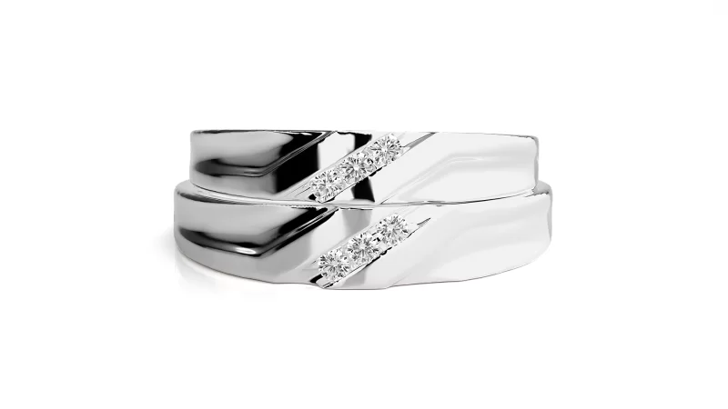 Verighete Couple Sumptuous Design Aur 18k Natural Diamonds - Cuenca