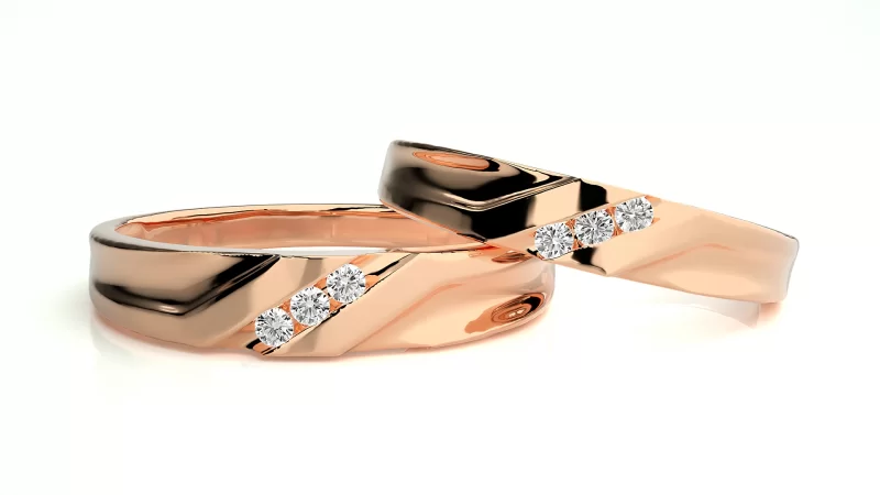 Verighete Couple Sumptuous Design Aur 18k Natural Diamonds - Cuenca