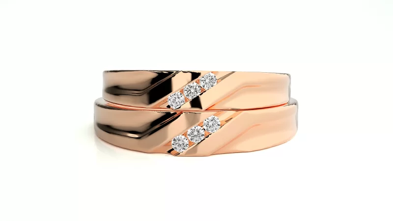 Verighete Couple Sumptuous Design Aur 18k Natural Diamonds - Cuenca