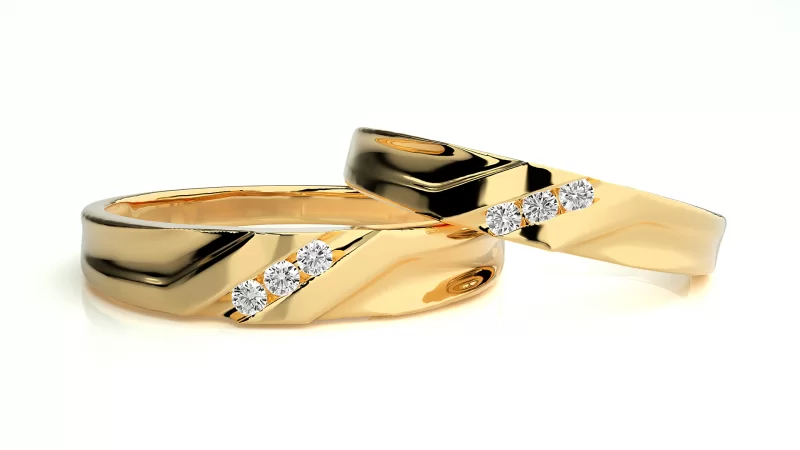 Verighete Couple Sumptuous Design Aur 18k Natural Diamonds - Cuenca