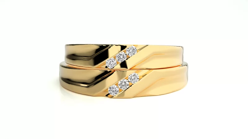 Verighete Couple Sumptuous Design Aur 18k Natural Diamonds - Cuenca