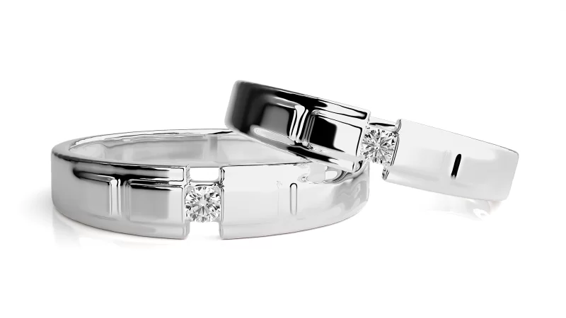 Verighete Couple Remarkable Design Aur 18k Genuine Diamonds - Ronda