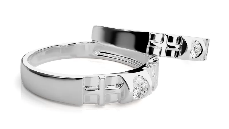 Verighete Cuplu Elegant Geometry Aur 18k Genuine Diamonds - Pamplona