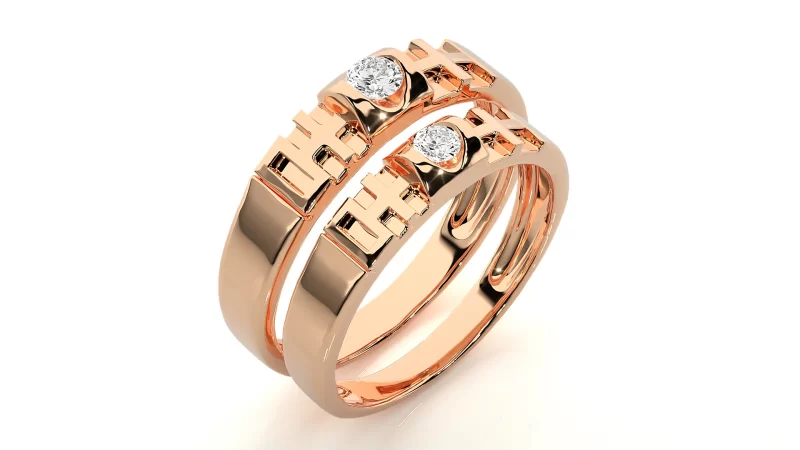 Verighete Cuplu Elegant Geometry Aur 18k Genuine Diamonds - Pamplona