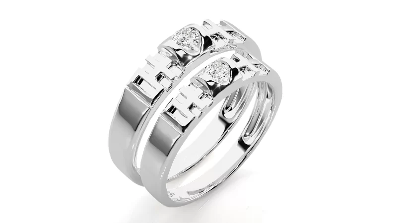 Verighete Cuplu Elegant Geometry Aur 18k Genuine Diamonds - Pamplona