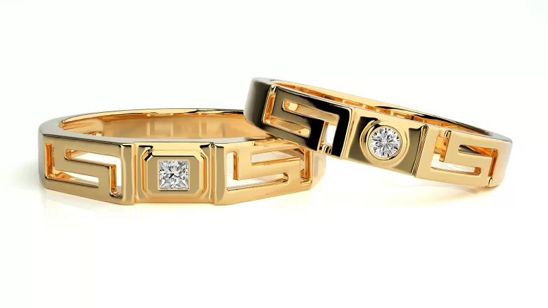 Verighete Cuplu Shimmering Aur 18k Diamante Naturale - Cordoba
