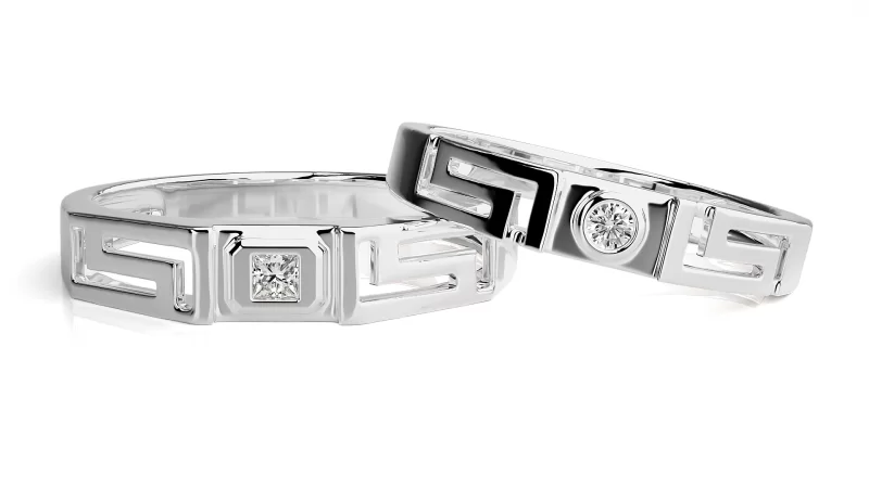 Verighete Cuplu Shimmering Aur 18k Diamante Naturale - Cordoba