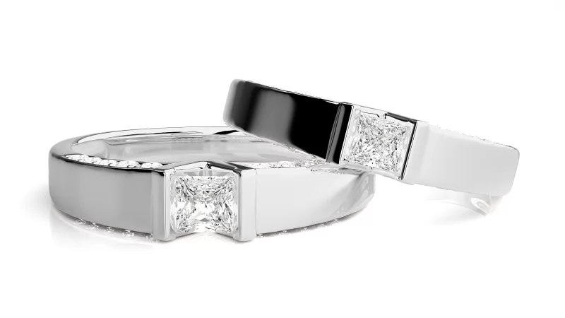 Verighete Cuplu Shimmering Aur 18k Genuine Diamonds - Malaga