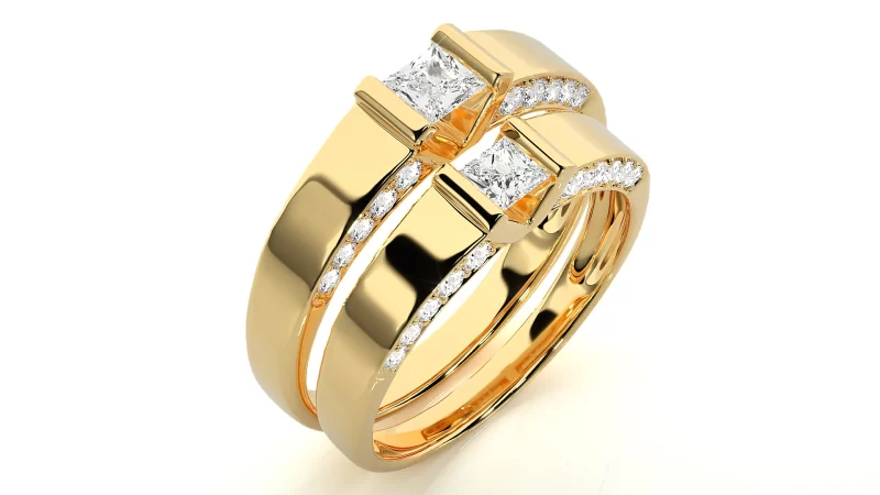 Verighete Cuplu Shimmering Aur 18k Genuine Diamonds - Malaga