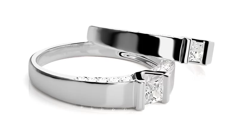 Verighete Cuplu Shimmering Aur 18k Genuine Diamonds - Malaga