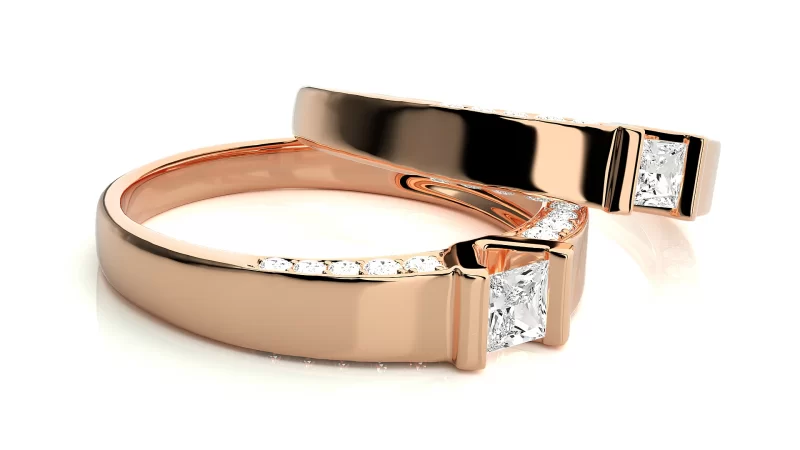 Verighete Cuplu Shimmering Aur 18k Genuine Diamonds - Malaga