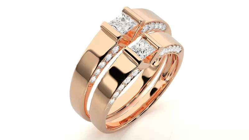 Verighete Cuplu Shimmering Aur 18k Genuine Diamonds - Malaga