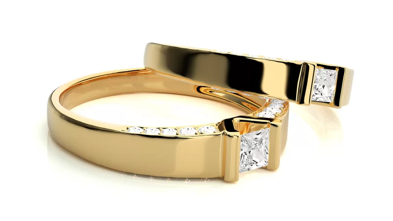 Verighete Cuplu Shimmering Aur 18k Genuine Diamonds - Malaga