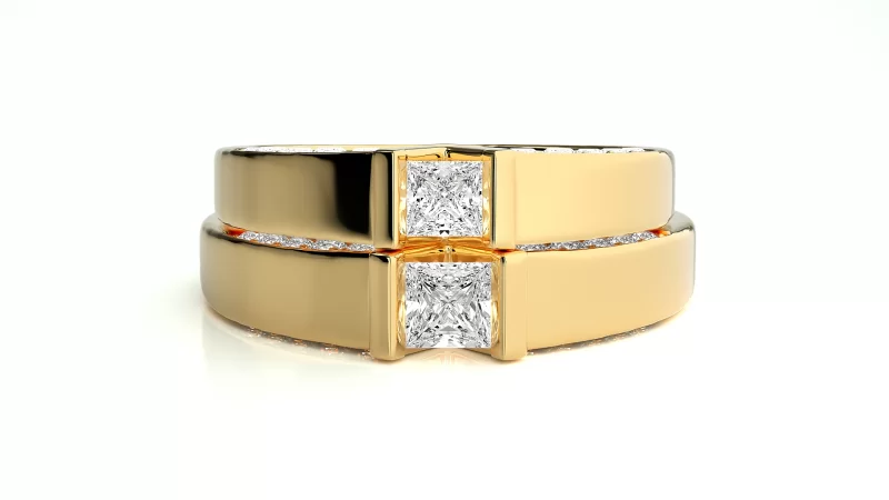 Verighete Cuplu Shimmering Aur 18k Genuine Diamonds - Malaga