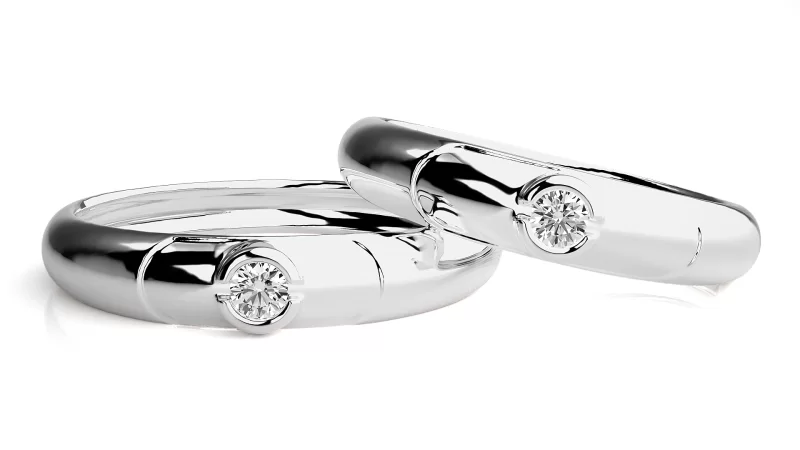 Verighete Cuplu Lively Glowing Aur 18k Real Diamonds - Granada