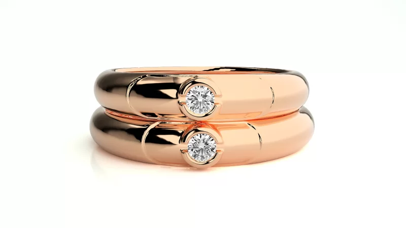 Verighete Cuplu Lively Glowing Aur 18k Real Diamonds - Granada