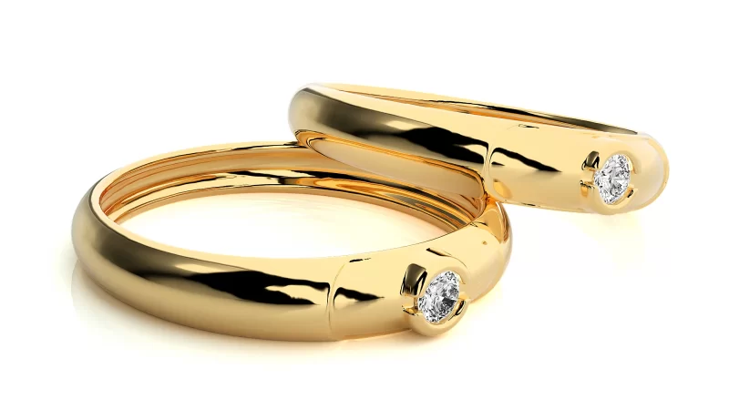 Verighete Cuplu Lively Glowing Aur 18k Real Diamonds - Granada