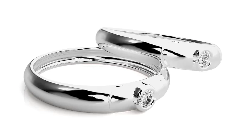 Verighete Cuplu Lively Glowing Aur 18k Real Diamonds - Granada