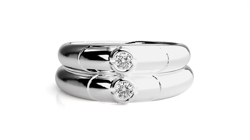 Verighete Cuplu Lively Glowing Aur 18k Real Diamonds - Granada
