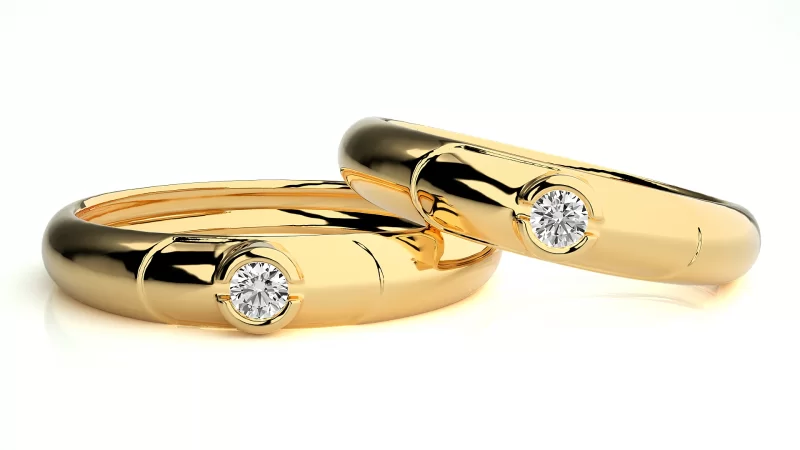 Verighete Cuplu Lively Glowing Aur 18k Real Diamonds - Granada