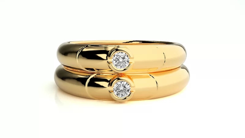Verighete Cuplu Lively Glowing Aur 18k Real Diamonds - Granada