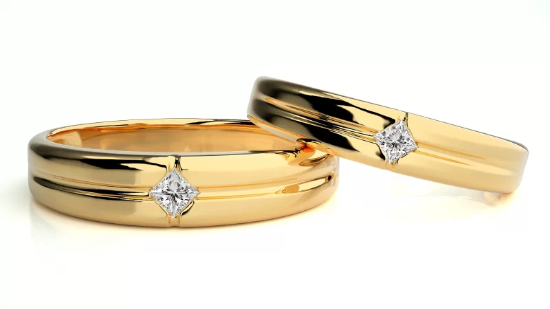Verighete Cuplu Remarkable Aur 18k Natural Diamonds - Huesca