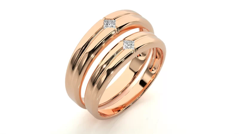 Verighete Cuplu Remarkable Aur 18k Natural Diamonds - Huesca