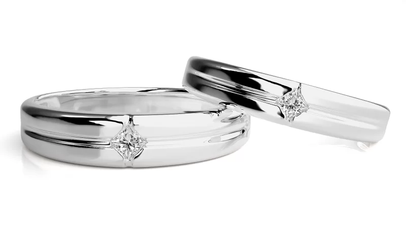 Verighete Cuplu Remarkable Aur 18k Natural Diamonds - Huesca