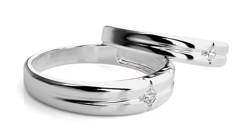 Verighete Cuplu Remarkable Aur 18k Natural Diamonds - Huesca