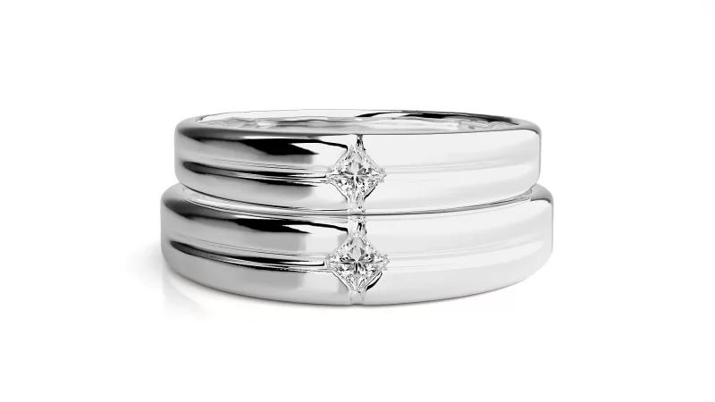 Verighete Cuplu Remarkable Aur 18k Natural Diamonds - Huesca