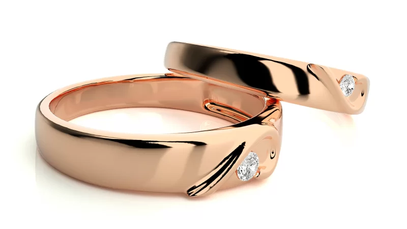 Verighete Cuplu Subtle Flowing Aur 18k Authentic Diamonds - Logrono