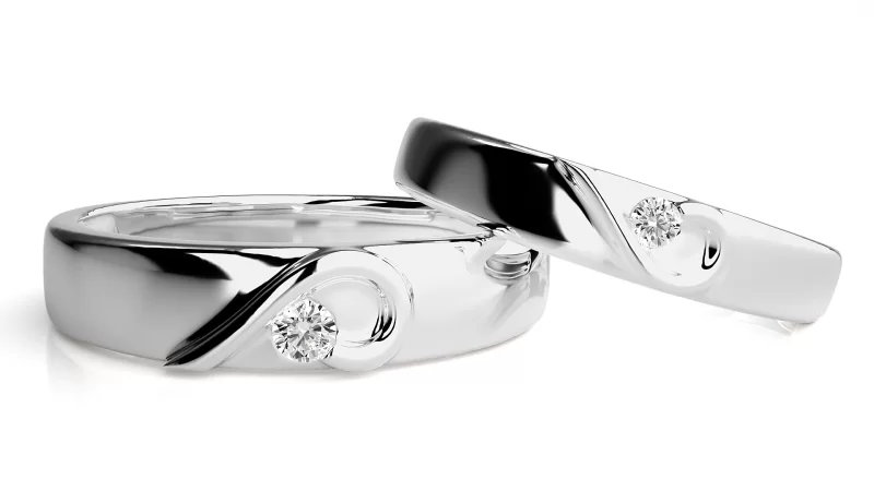 Verighete Cuplu Subtle Flowing Aur 18k Authentic Diamonds - Logrono