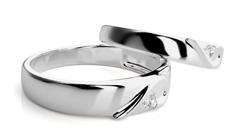 Verighete Cuplu Subtle Flowing Aur 18k Authentic Diamonds - Logrono