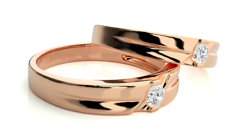 Verighete Cuplu Distinguished lines Aur 18k Real Diamonds - Osaka