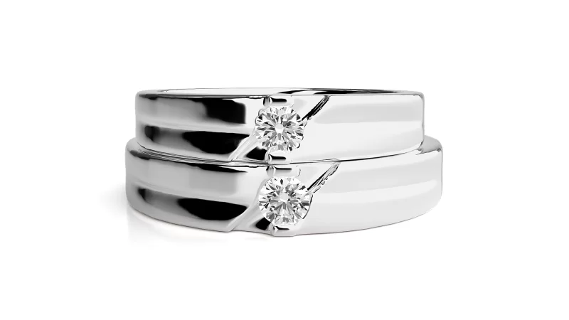 Verighete Cuplu Distinguished lines Aur 18k Real Diamonds - Osaka