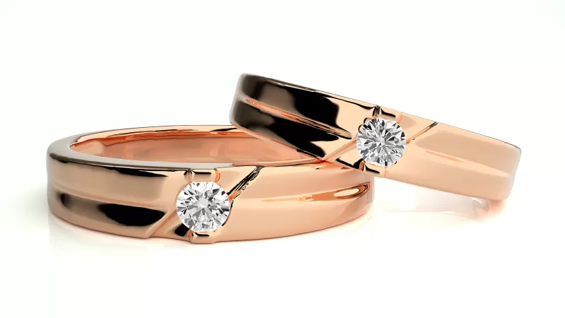 Verighete Cuplu Distinguished lines Aur 18k Real Diamonds - Osaka