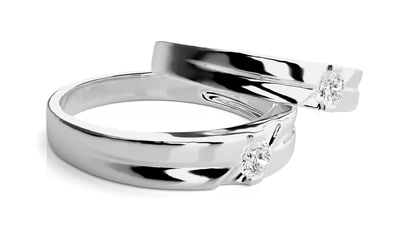 Verighete Cuplu Distinguished lines Aur 18k Real Diamonds - Osaka