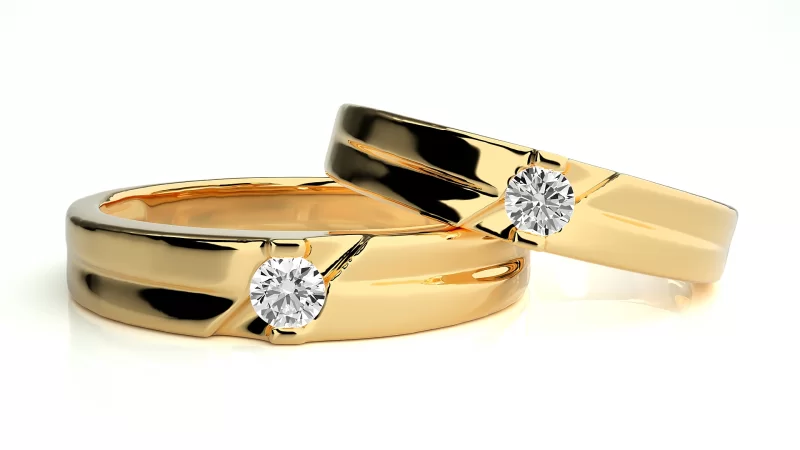 Verighete Cuplu Distinguished lines Aur 18k Real Diamonds - Osaka