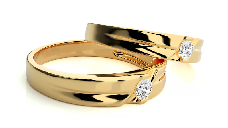 Verighete Cuplu Distinguished lines Aur 18k Real Diamonds - Osaka