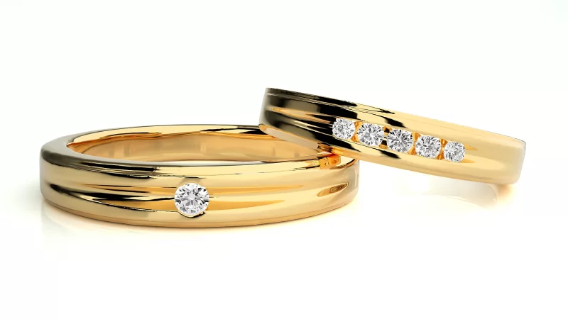 Verighete Cuplu Magnificent Aur 18k Genuine Diamonds - Nagoya