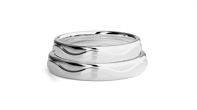 Verighete Cuplu Noble Fluid Plain Aur 18k Real Diamonds - Nara