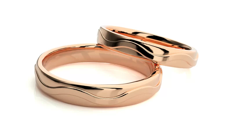 Verighete Cuplu Noble Fluid Plain Aur 18k Real Diamonds - Nara