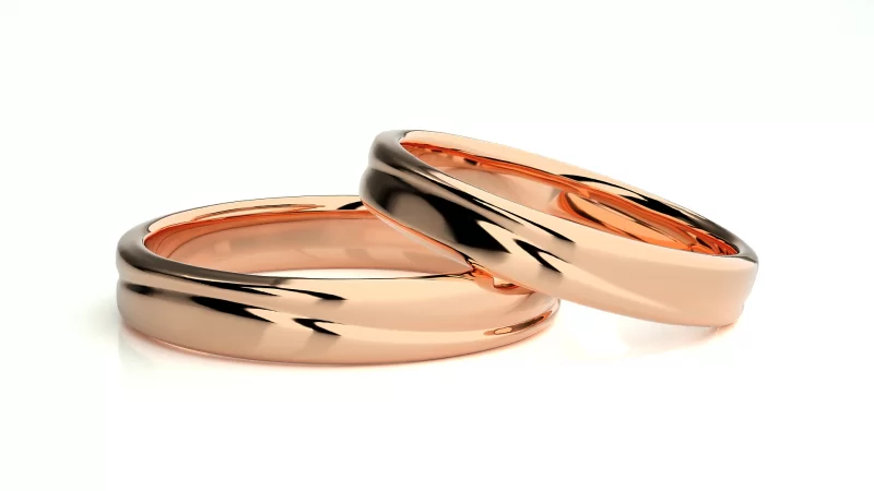 Verighete Cuplu Enchanting Plain Aur 18k Real Diamonds - Tokyo