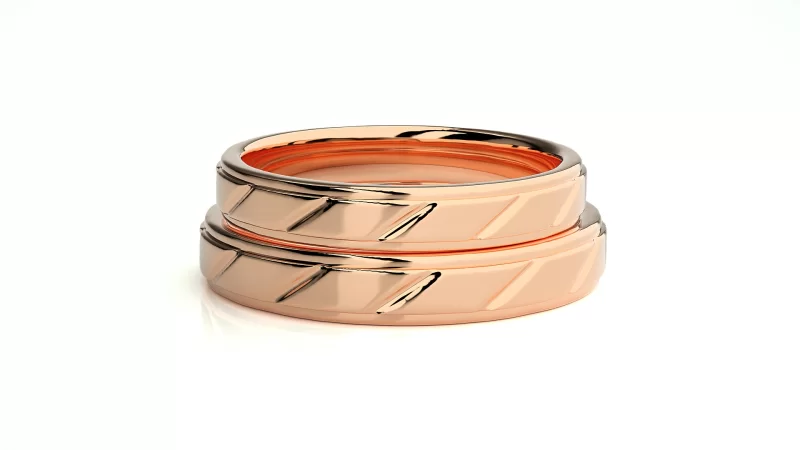 Verighete Cuplu Rafinat Plain Aur 18k Stylish - Recife