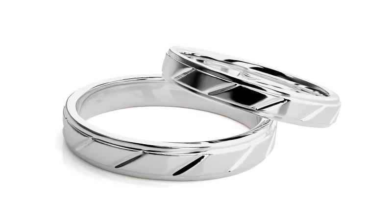 Verighete Cuplu Rafinat Plain Aur 18k Stylish - Recife