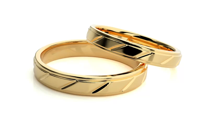 Verighete Cuplu Rafinat Plain Aur 18k Stylish - Recife