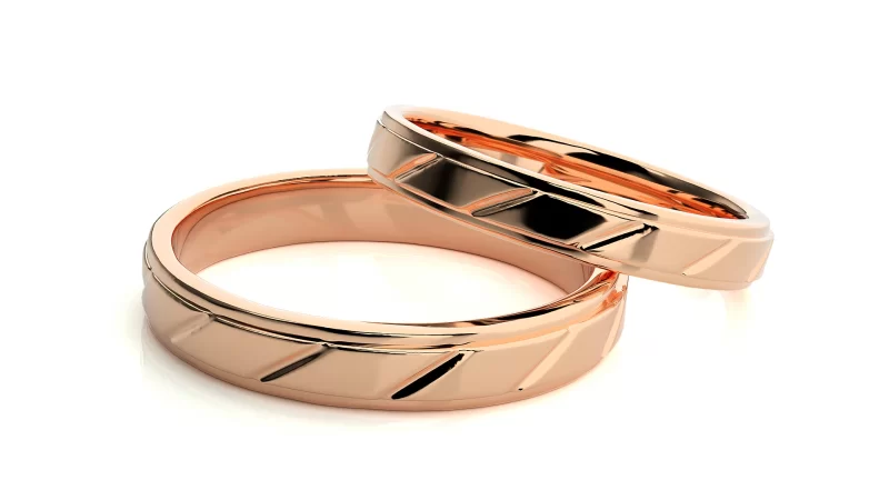 Verighete Cuplu Rafinat Plain Aur 18k Stylish - Recife