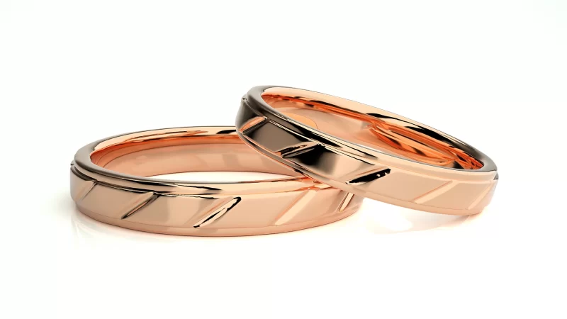 Verighete Cuplu Rafinat Plain Aur 18k Stylish - Recife